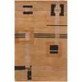 Hand-knotted Brown Contemporary Cheadle Semi-Worsted New Zealand Wool Abstract Rug (9' x 13')