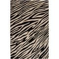 Hand-knotted Zebra Animal Print Chickerell Semi-Worsted Wool Rug (9' x 13')