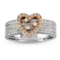 14k Two-tone Gold 1/5ct TDW Diamond Heart Ring (G-H, I1-I2)