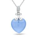 Miadora 10k White Gold Chalcedony and Diamond Accent Necklace