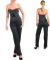 Stanzino Women's Black Ribbon Tube Top Romper