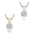 14k Gold 1.00ct TDW Round Diamond Solitaire Necklace (F-G, I1)