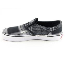 Vans Boy's 'Classic Slip-On Patchwork Plaid' Black Skate Shoes