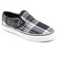 Vans Boy's 'Classic Slip-On Patchwork Plaid' Black Skate Shoes
