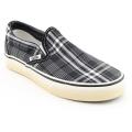 Vans Women's 'Classic Slip-On Harrigan Plaid' Black/White Skate Shoes (Size 5.5)