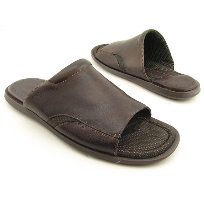 JOHNSTON MURPHY Men's 'Vaden Slide' Brown Sandals Leather Slide Shoes ...