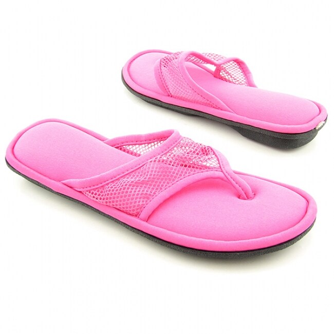 Smartdogs Womens Mesh Flip Flop Pink Sandal Shoes (Size 6.5