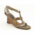 Vaneli Women's 'Thomsina' Bronze Wedges Narrow Open-Toe Shoes