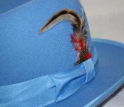 Ferrecci Men's Light Blue Wool Godfather Hat
