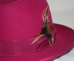 Ferrecci Men's Fuchsia Wool Godfather Hat