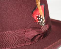 Ferrecci Men's Burgundy Wool Godfather Hat