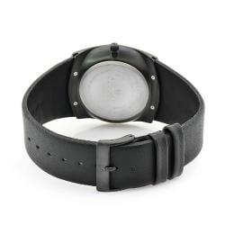 Skagen Men's Denmark Black Leather Black Dial Watch