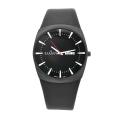 Skagen Men's Denmark Black Leather Black Dial Watch