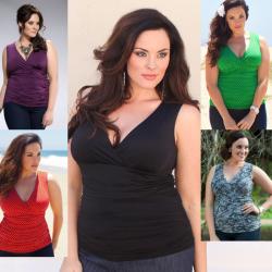 Kiyonna Women's Plus Size Roselyn Ruched Tank Top