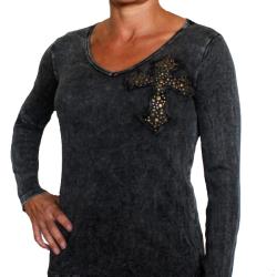 Vocal Women's Long-sleeve Studded Cross Sweater