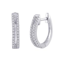 10k White Gold 1/5ct TDW Diamond Hoop Earrings (G-H, I2-I3)