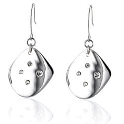 Stainless Steel Polished Cubic Zirconia Dangle Earrings