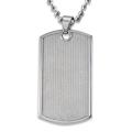 Stainless Steel Grid Pattern Ball Chain Dog Tag Necklace