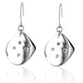 Stainless Steel Polished Cubic Zirconia Dangle Earrings