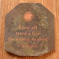 Volcanic Slate 'Love all, Trust a Few' Engraved Stone (Indonesia)