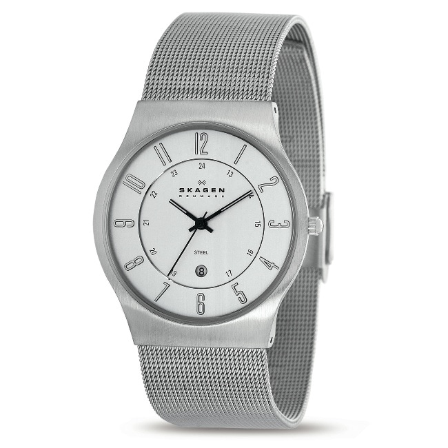 Skagen Men's Silver Dial Mesh Band Watch 13975419