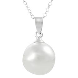 Sterling Silver Large Faux Pearl Necklace
