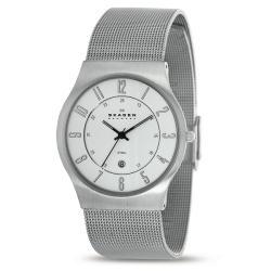 Skagen Men's Silver Dial Mesh Band Watch