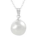 Sterling Silver Large Faux Pearl Necklace