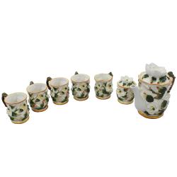 Casa Cortes Gardenia Flower Collection 9-piece Coffee/ Tea Set with Mugs