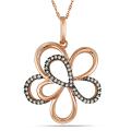 14k Pink Gold 1/4ct TDW Diamond Flower Necklace (H-I, I1-I2)