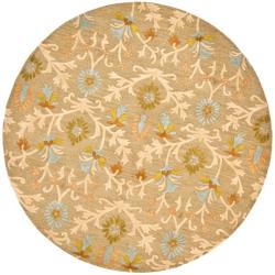 Handmade Cambridge Paradise Brown Wool Rug (4' Round)