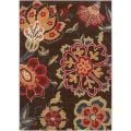 Meticulously Woven Contemporary Brown Floral Lily Rug (2'2 x 3')