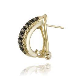 18k Yellow Gold over Sterling Silver 1/2ct TDW Brown Diamond Earrings