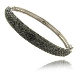 Fusion Black Diamond Accent Bangle Bracelet