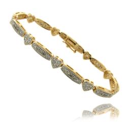 Fusion 14k Gold Overlay 1/4 ct TW Diamond Heart Bracelet