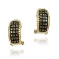 18k Yellow Gold over Sterling Silver 1/2ct TDW Brown Diamond Earrings