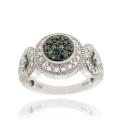 Sterling Silver 1/7ct TDW Blue Diamond Solitaire Fashion Ring