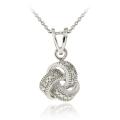 Sterling Silver White Diamond Accent Knot Necklace