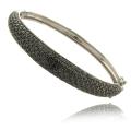 Finesque Black Diamond Accent Bangle Bracelet