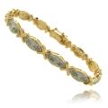 Finesque 14k Gold Overlay 1/4 ct TW Diamond Marquise 'X' Bracelet