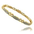 Finesque 14k Gold Overlay Diamond Accent 'X' Bar Bracelet