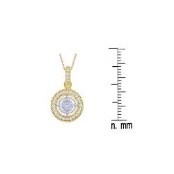 14k Two-Tone Gold 1/8ct TDW Diamond Circle Necklace (H-I, I1-I2)