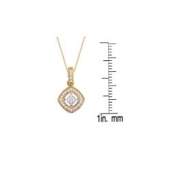 14k Two-Tone Gold 1/8ct TDW Diamond Necklace (H-I, I1-I2)