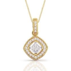 14k Two-Tone Gold 1/8ct TDW Diamond Necklace (H-I, I1-I2)