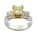 18k Gold 2 7/8ct TDW Certified Clarity-enhanced Diamond Engagement Ring (Fancy Yellow, SI1)