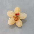 Champagne Orange Quartz Floral Serenity Brooch (Thailand)