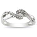 Miadora Sterling Silver Round White Diamond Accent Ring