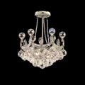 6 Light 14-inch Crystal Ball Semi Flush Mount Chandelier