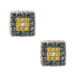10k Yellow Gold 7/8ct TDW Multi-colored Diamond Earrings (G, I1)