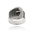 Sterling Silver 1/2ct TDW Black Diamond Buckle Ring